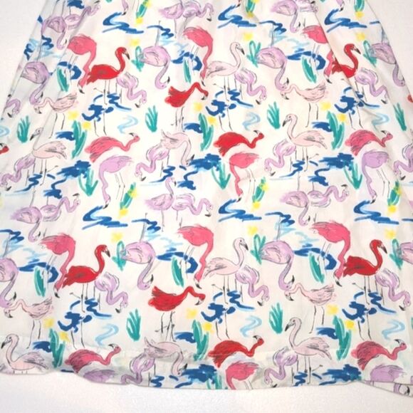 Tanya Taylor 100% Silk The Teigan Flamingo Print White Midi Dress - Picture 13 of 16